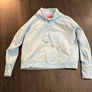 Lilly Pulitzer light blue funnel neck sweatshirt